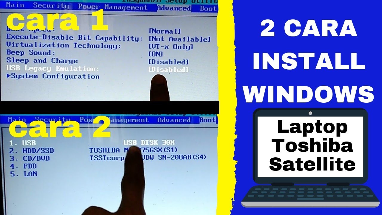 cara instal ulang windows 7 di laptop toshiba satellite l740